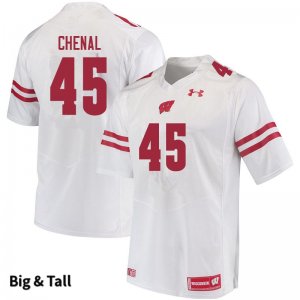 Men's Wisconsin Badgers NCAA #45 Leo Chenal White Authentic Under Armour Big & Tall Stitched College Football Jersey DP31E86MY
